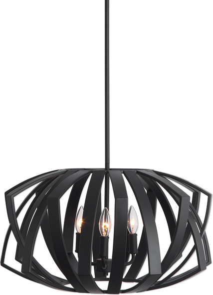 silver lantern ceiling light Uttermost Pendants / Mini Chandeliers Matte Black