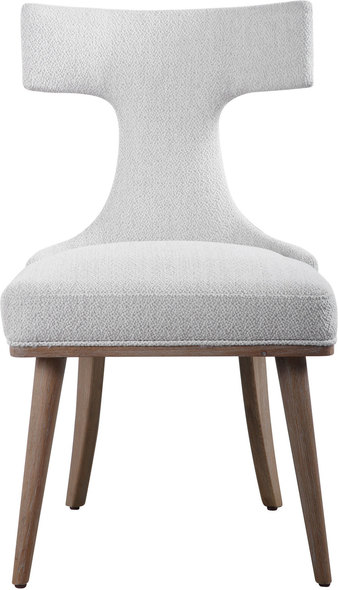 eames style ottoman Uttermost  Accent Chairs & Armchairs A Modern Take On The Classic Klismos Design, This Accent Chair Is Reminiscent Of Mid-century Style With Textured Off-white Fabric And Naturally Finished Oak Legs. Seat Height Is 20". Sold As A Set Of 2.