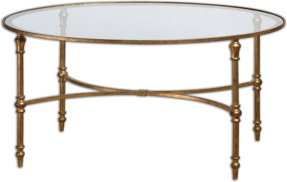 small side table on wheels Uttermost Cocktail & Coffee Tables A Graceful, Oval Design Finished In Antiqued Gold Leaf Under Sturdy, Clear Tempered Glass. Matthew Williams