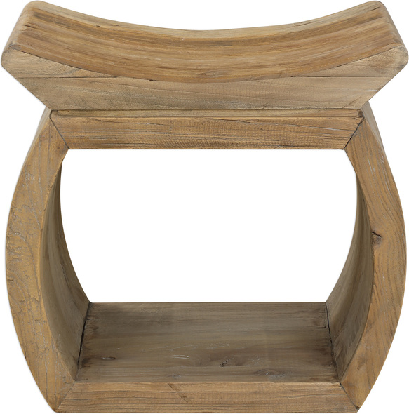 room accent chair Uttermost Accent Stools Built Of 100% Reclaimed Elm Wood, Featuring An Eye-catching Scooped Seat. Each Piece Is Complete With Rich Graining, Distress Marks And Shading, Showcasing The Unique History Of Each Board. Solid Wood Will Continue To Move With Temperature And Humidity Changes, Which Can Result In Small Cracks And Uneven Surfaces, Adding To Its Authenticity And Character.