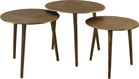 long black coffee table Uttermost Cocktail & Coffee Tables Set Of Three Nesting Coffee Tables Are Made From Cast Aluminum With Noticeable Texture And Are Finished In Oxidized Antique Gold. Varying Heights Offer Unique Display Opportunities. Sizes: Sm-14x14x14, Med-16x15x16, Lg-18x17x18