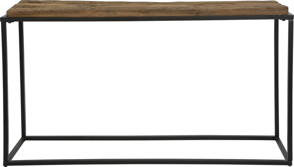 modern sofa table Uttermost Console & Sofa Tables This Rustic Console Features An Iron Frame In Satin Black Topped By A Natural Reclaimed Wood Top. True To The Nature Of Salvaged Wood, This Piece Will Show Rustic Signs Of Past Usage. Solid Wood Will Continue To Move With Temperature And Humidity Changes, Which Can Result In Small Cracks And Uneven Surfaces, Adding To Its Authenticity And Character.