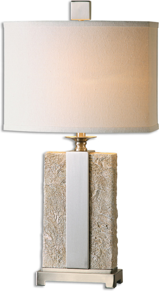 brass bedroom lamps Uttermost Stone Ivory Table Lamps Lightly Antiqued Stone Ivory Finish Accented With Plated Brushed Nickel Metal Details.