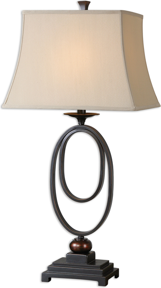  Uttermost Table Lamp Table Lamps Hand Forged Metal Finished In A Dark Oil Rubbed Bronze With Gold Highlights.