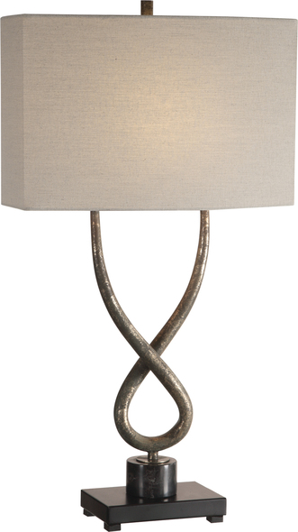small tree lamp Uttermost Aged Silver Lamp This Twisted Steel Base Is Gracefully Curved With A Subtly Tapering Design, Finished In A Heavily Distressed Aged Silver Leaf With Charcoal Undertones, Displayed On A Black Marble Column.