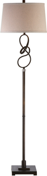 floor lamp glass shade Uttermost Twisted Bronze Floor Lamp Hand Twisted Steel, Finished In An Oil Rubbed Bronze, Accented With Thick Crystal Details.