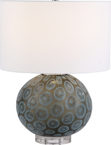 white and gold lamp shade Uttermost Slice Charcoal Table Lamp Table Lamps Inspired By Natural Agate Gemstones, This Table Lamp Features A Charcoal Translucent Glass Base With Dark Teal, Organic Shaped Medallion Accents, Paired With Polished Nickel Plated Details And A Thick Crystal Foot.