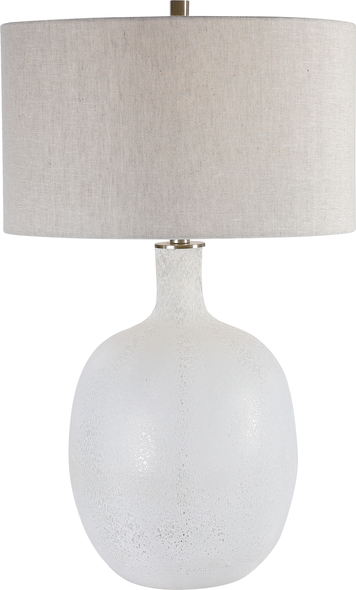 best led desk light Uttermost White Mottled Glass Table Lamp Beautiful And Functional, This Table Lamp Features A Glass Base Finished In A Heavily Textured, Mottled Aged White, Accented By Brushed Nickel Plated Details.