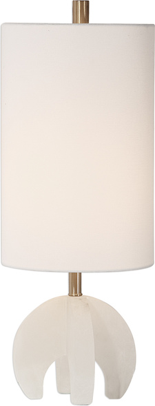 modern black bedside lamp Uttermost White Buffet Lamp This Accent Lamp Keeps It Simple With A Uniquely Shaped, Polished Alabaster Base, Accented With Plated Brushed Brass Details, Creating A Conversation Piece For Any Home.