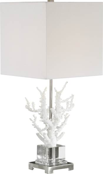 bedside lamps with glass shades Uttermost White Coral Table Lamp Add Nautical Style To Any Space With This Realistic White Coral Lamp That