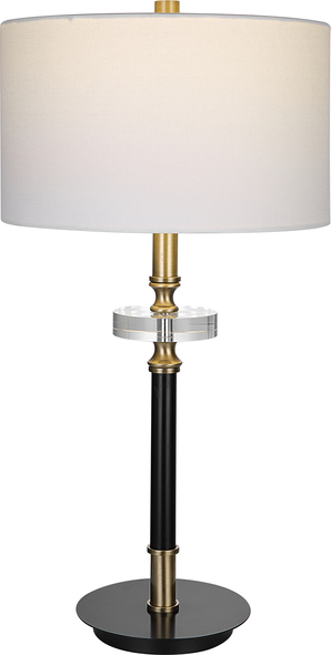 Uttermost Black Table Lamp Table Lamps Traditional Elegance Is Showcased In This Table Lamp, Finished In An Aged Black With Antique Brass Plated Accents And A Thick Crystal Ornament.