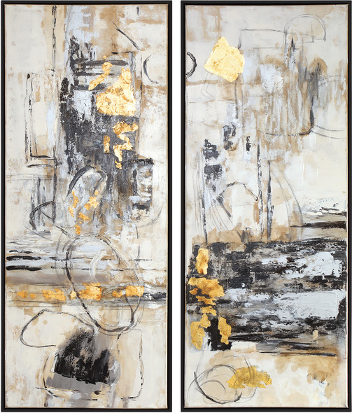 canvas and decor Uttermost Abstract Art Hand Painted Canvas Over Wooden Stretchers With A Thin Black Gallery Frame.