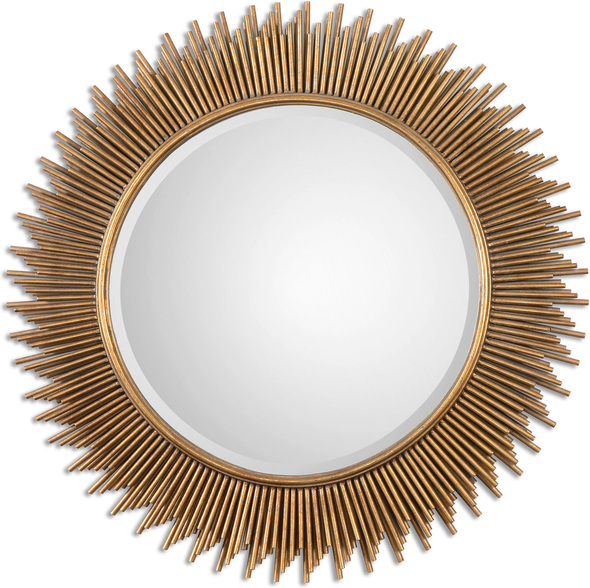 design wall mirror ideas Uttermost Round Gold Mirrors Layered Metal Tubes Finished In An Antiqued Gold Leaf.