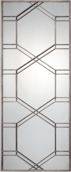 wood framed mirrors for wall Uttermost Silver Leaner Mirror Forged Iron Frame Finished In A Lightly Antiqued Silver Leaf.