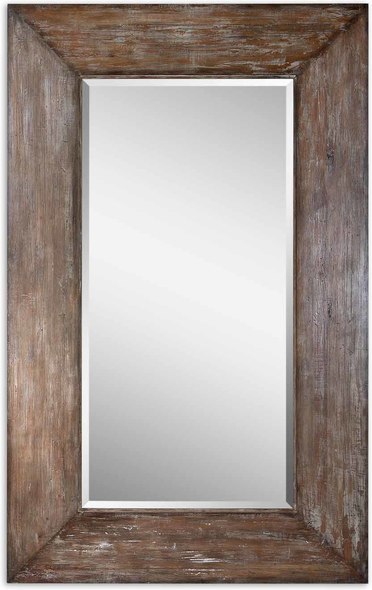 oval wall mirrors decorative Uttermost Large Wood Mirrors Antiqued Hickory Undertones With A Light Gray Wash And Burnished Distressing. Carolyn Kinder