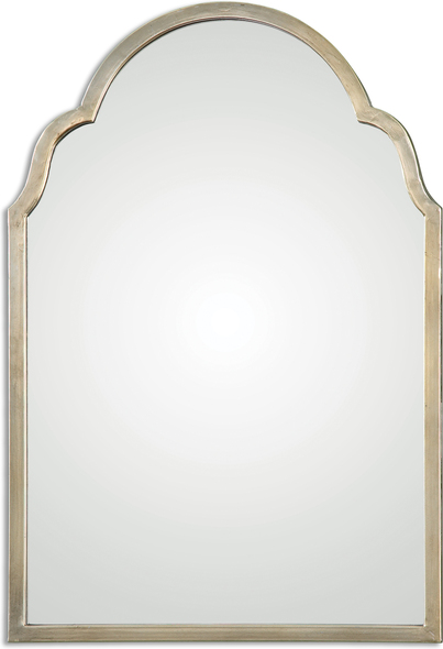 ornate oval mirror Uttermost Petite Silver Arch Mirrors Hand Forged Metal Finished In A Lightly Antiqued Silver Champagne.