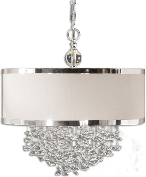cheap black ceiling lights Uttermost Drum Pendants Antique White Linen Shade With Silver Plated Details And Clear Crystal Carolyn Kinder