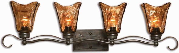 led lamp bar Uttermost Sconce / Vanity Lights Oil Rubbed Bronze With Toffee Art Glass Shades. Carolyn Kinder
