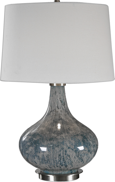 white tiffany lamp Uttermost Blue Gray Glass Lamps Mottled, Light Blue Gray Glass Accented With Plated Brushed Brass Details.