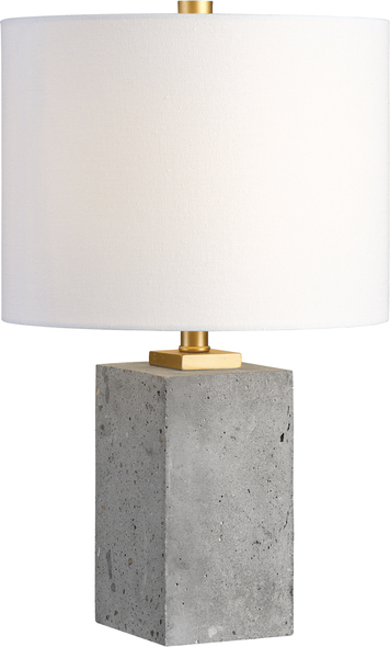 large glass base Uttermost Concrete Block Lamp Thick Block Of Porous, Lightly Stained Concrete Accented With Brushed Gold Painted Details.