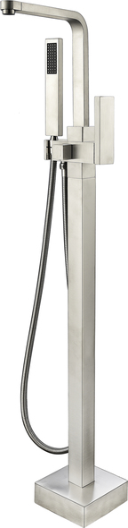 bath filler with shower attachment Vanity Art Clawfoot Freestanding Tub Faucets Brushed Nickel