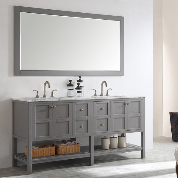 bathroom vanity with sink 60 inch Vinnova Bathroom Vanities Grey Finish