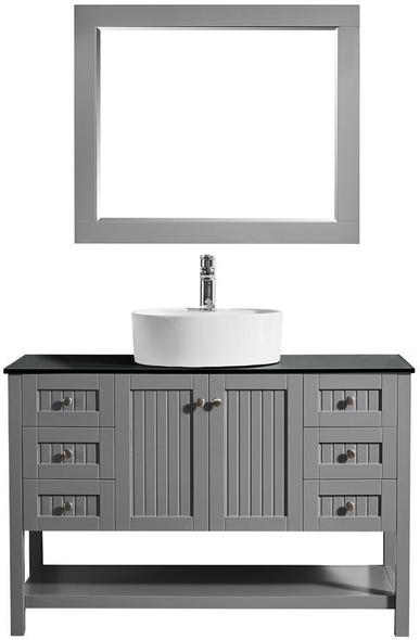 bathroom vanity with sink 60 inch Vinnova Grey Finish