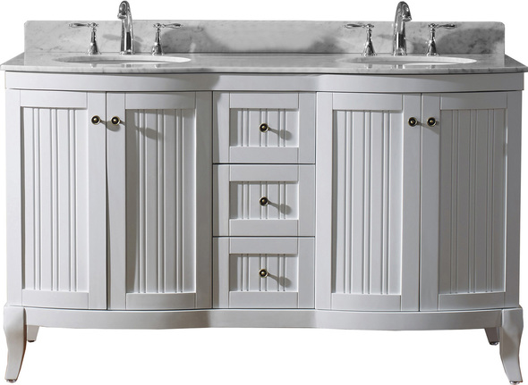white vanity with wood top Virtu Bathroom Vanity Set Light Transitional