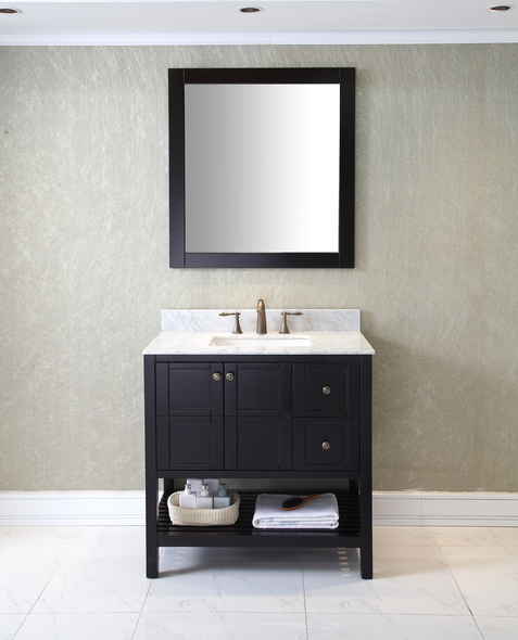 natural wood bathroom cabinet Virtu Bathroom Vanity Set Dark Transitional