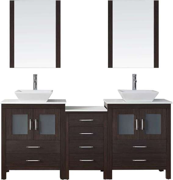 72 inch countertop Virtu Bathroom Vanity Set Dark Modern