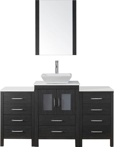 double sink vanity with top Virtu Bathroom Vanity Set Dark Modern