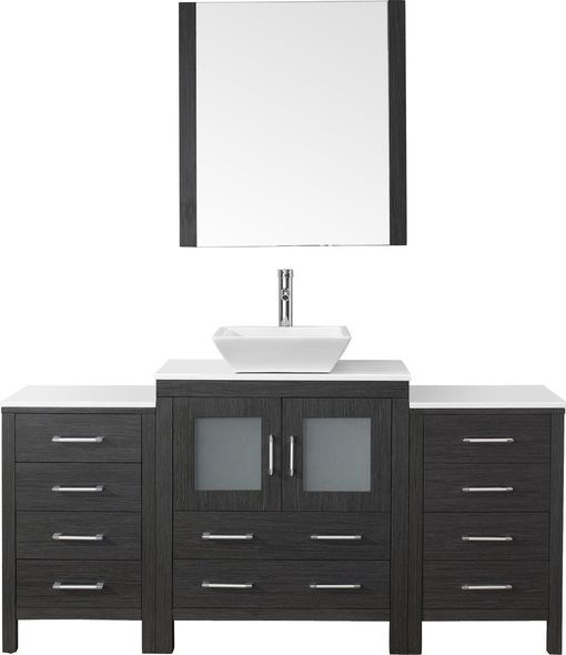 beige vanity unit Virtu Bathroom Vanity Set Dark Modern
