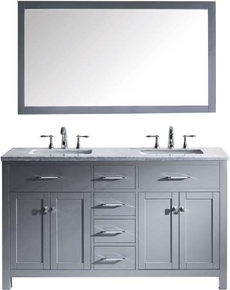 60 inch grey vanity single sink Virtu Bathroom Vanity Set Medium Transitional