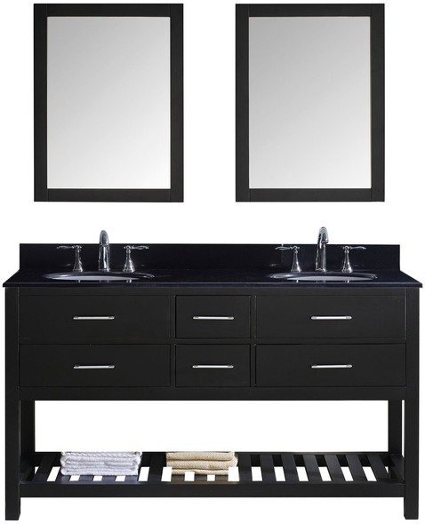 white vanity with black top Virtu Bathroom Vanity Set Bathroom Vanities Dark Transitional