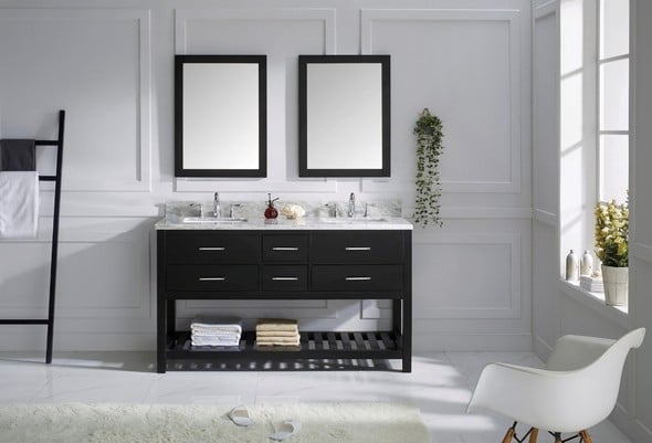 40 vanity top Virtu Bathroom Vanity Set Dark Transitional