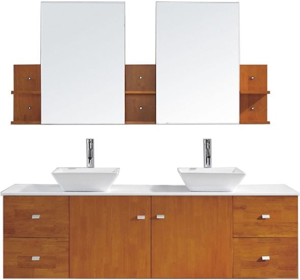 small basin and vanity unit Virtu Bathroom Vanity Set Honey Oak Modern