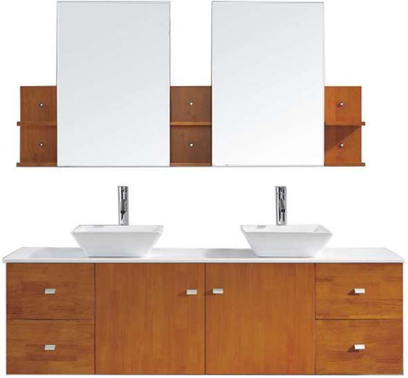 rustic vanity ideas Virtu Bathroom Vanity Set Honey Oak Modern
