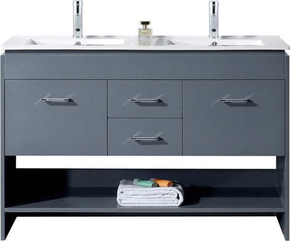 60 inch grey vanity single sink Virtu Bathroom Vanity Set Medium Modern