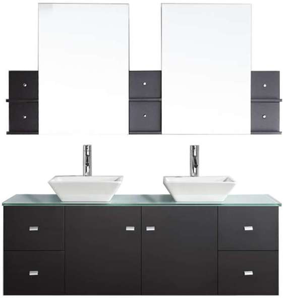 72 bathroom vanities with tops Virtu Bathroom Vanity Set Dark Modern
