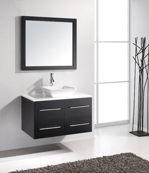 small corner sink with cabinet Virtu Bathroom Vanity Set Dark Modern