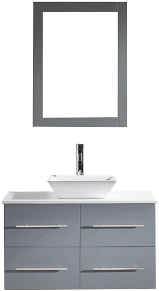 wooden vanity unit with basin Virtu Bathroom Vanity Set Medium Modern