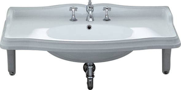 u shaped bathroom vanity Whitehaus Sink  Wall Mount Sinks White