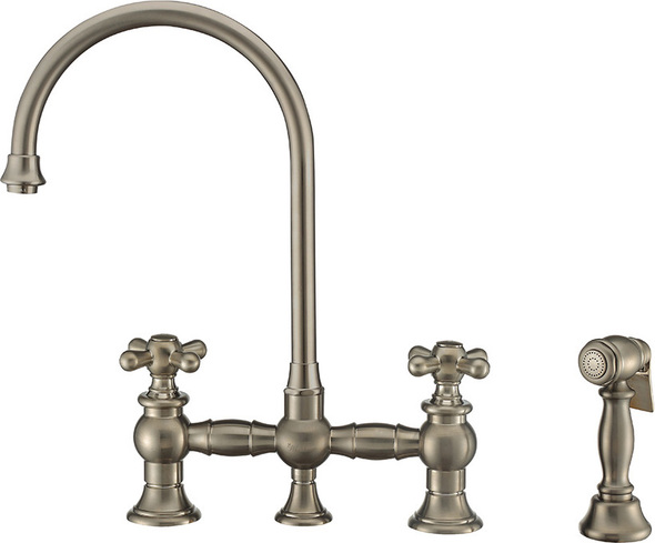 stainless steel sink and faucet Whitehaus Faucet  Kitchen Faucets Brushed Nickel
