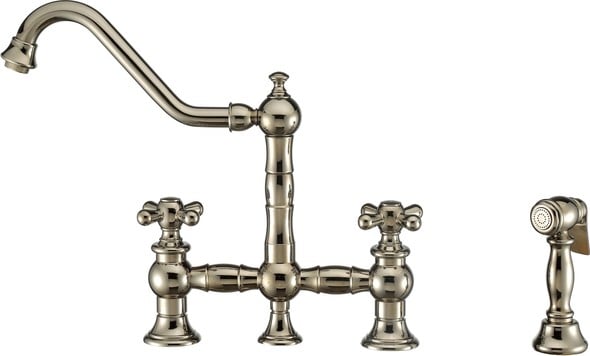 gold faucet with stainless steel sink Whitehaus Faucet Kitchen Faucets Polished Nickel