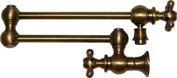cross handle wall mount faucet Whitehaus Pot Filler Antique Brass