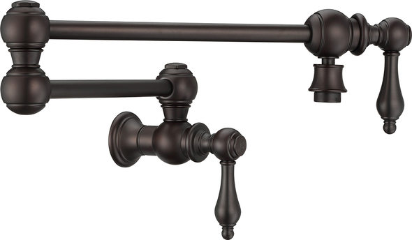 brushed brass wall mount faucet Whitehaus Pot Filler Oil Rubbed Bronze