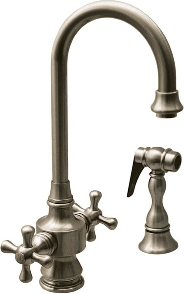kitchen sink with bronze faucet Whitehaus Faucet Brushed Nickel