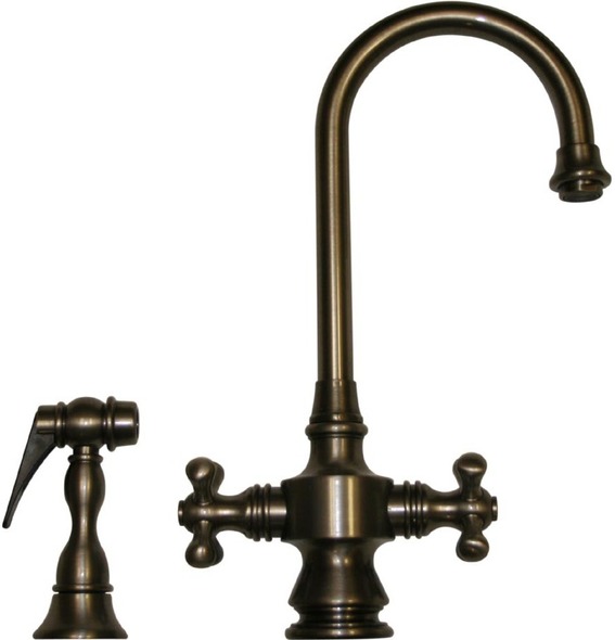 single lever kitchen faucet with sprayer Whitehaus Faucet Pewter
