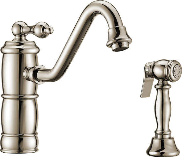 pull down kitchen faucet with sprayer Whitehaus Faucet  Polished Nickel