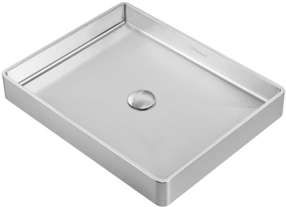 vanity unit with basin white Whitehaus Sink Brushed Stainless Steel